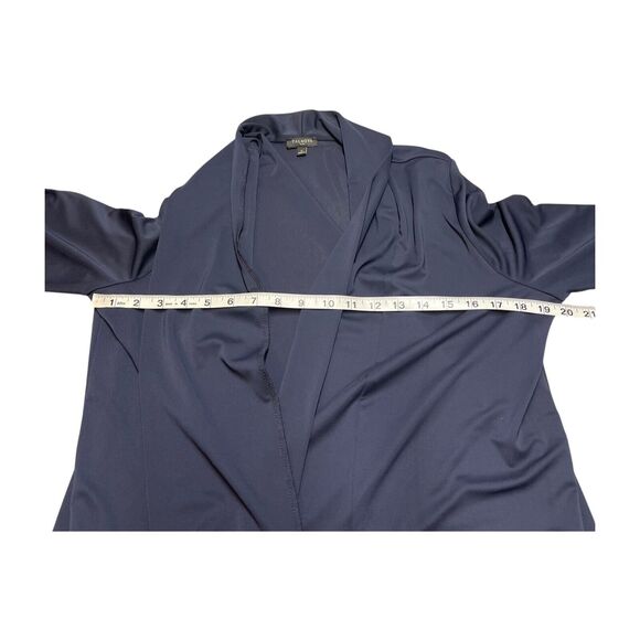 Talbots Cardigan Top Women's 1X Plus Navy Blue 3/4 Sleeve Open Front Classic - Picture 5 of 7